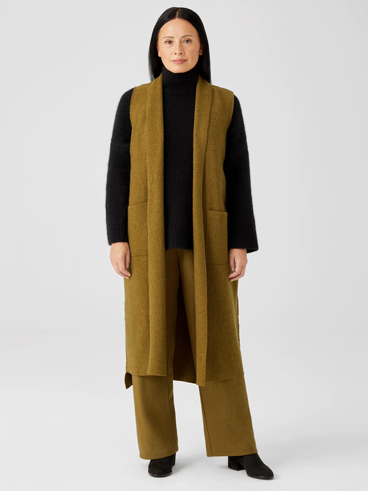 Lightweight Boiled Wool Long Vest in Responsible Wool | EILEEN FISHER