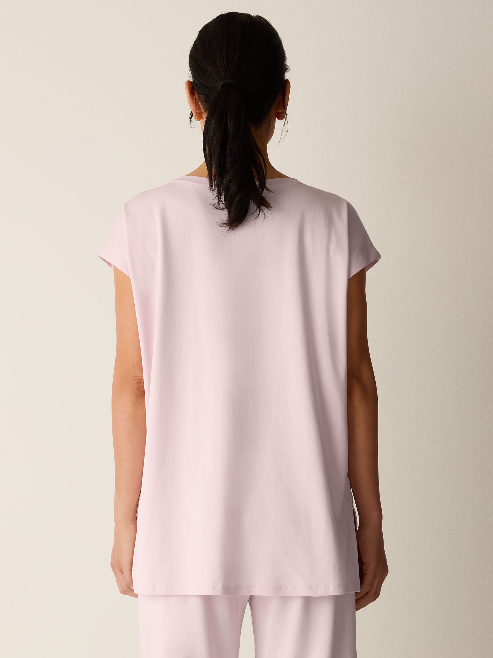 Organic Cotton Interlock Jewel Neck Sleep Tee