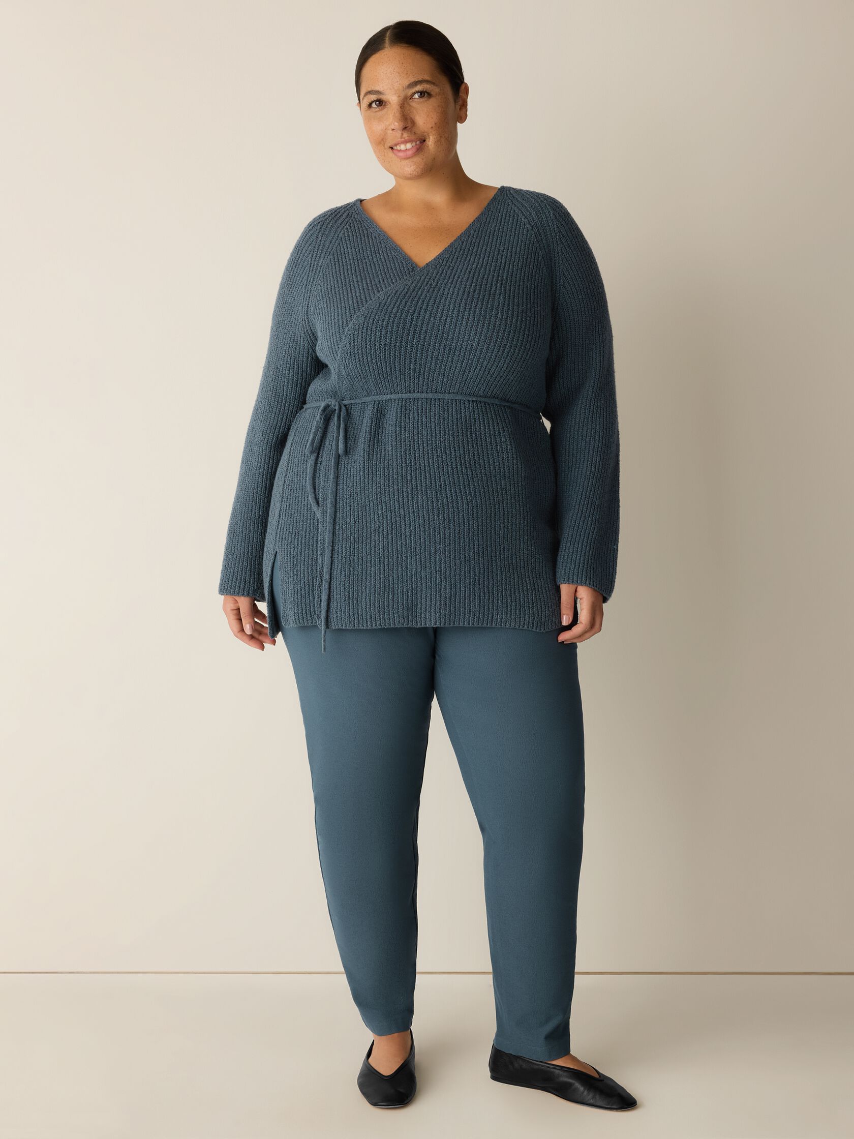 Washable Stretch Crepe Slim Pant