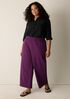 Organic Cotton Pucker Check Wide-Leg Pant
