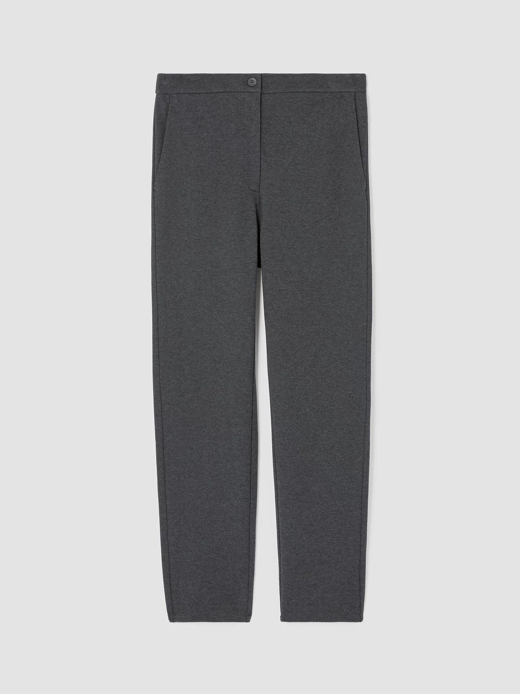 Organic Cotton Melange Crepe High-Waisted Pant