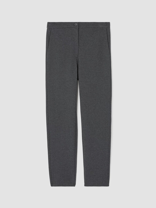 Organic Cotton Melange Crepe High-Waisted Pant