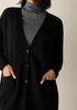 Fine Felted Wool Long Cardigan in Regenerative Wool