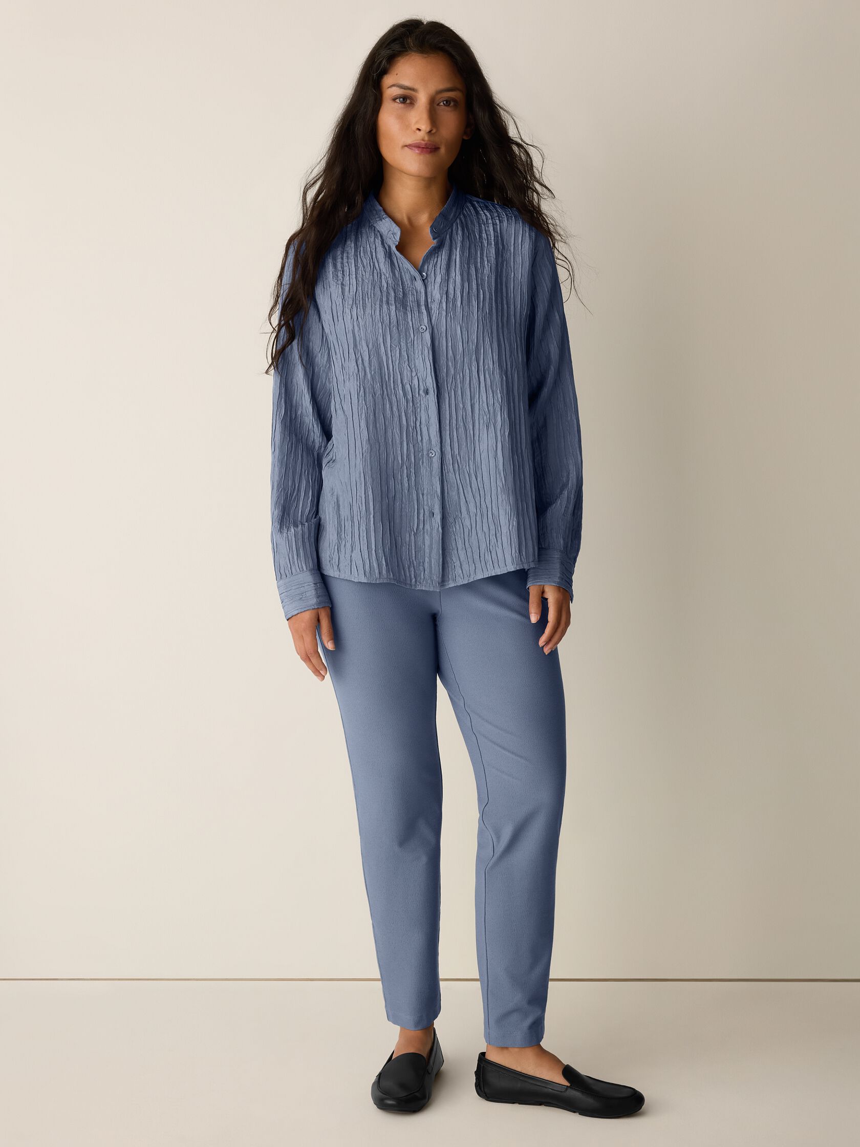 Washable Stretch Crepe Slim Pant