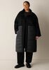 Eggshell Recycled Nylon Stand Collar Coat