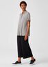 Sueded Cupro Knit Short-Sleeve Long Shirt