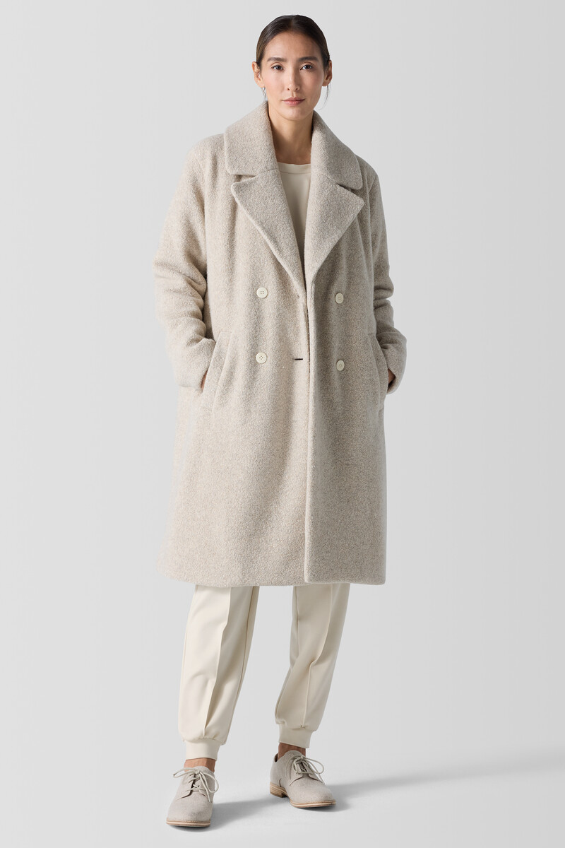 Cozy Recycled Wool Boucle Notch Collar Coat Cozy Recycled Wool Boucle Notch Collar Coat