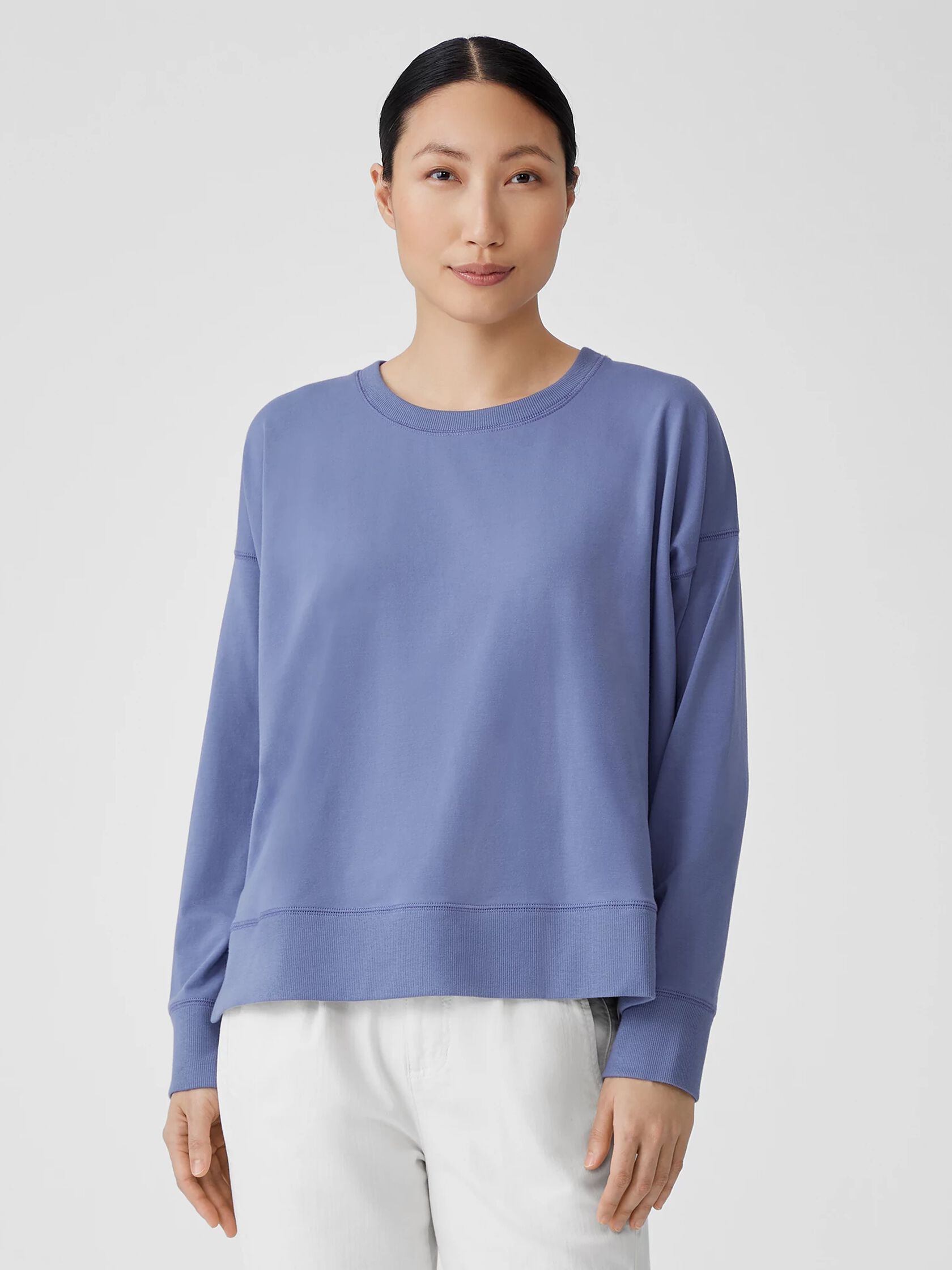 Traceable Cotton Jersey Crew Neck Top