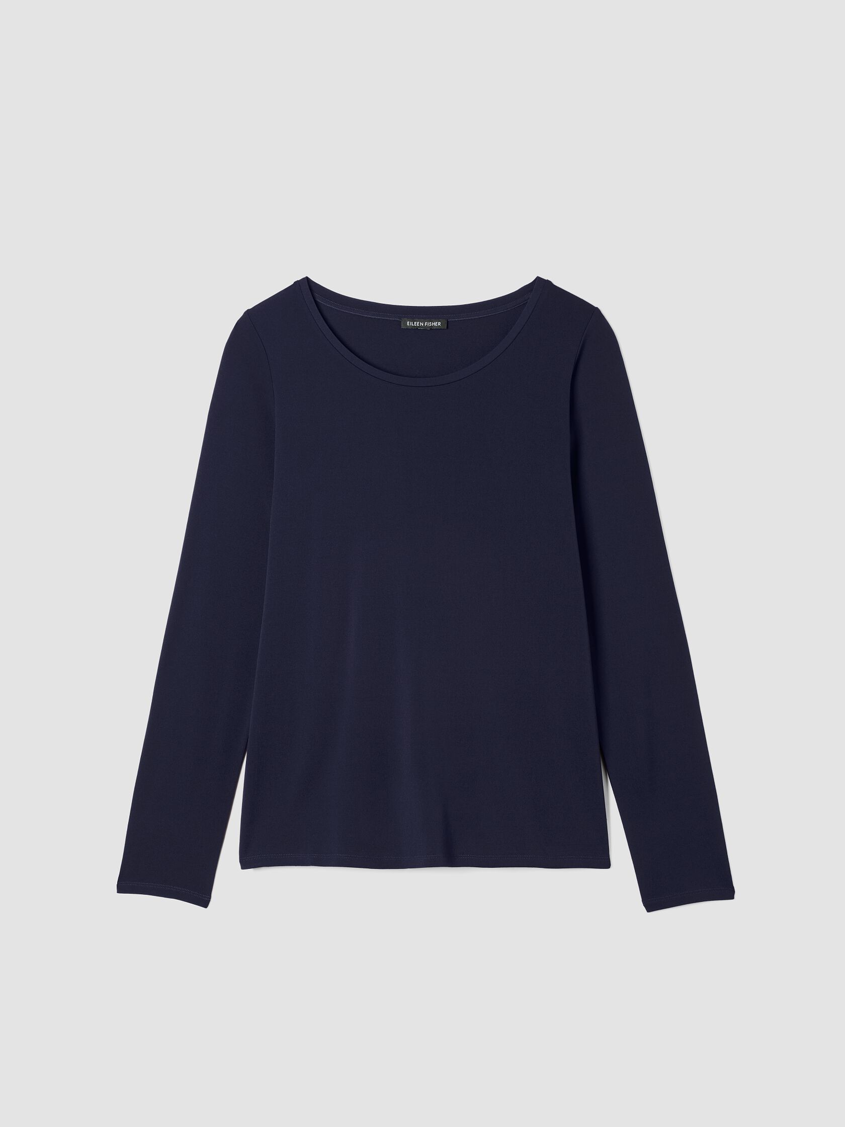 Stretch Silk Jersey Scoop Neck Top