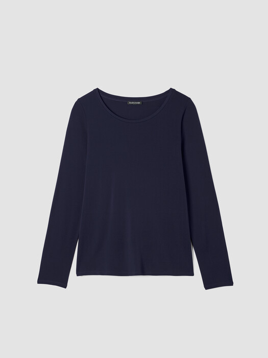 Stretch Silk Jersey Scoop Neck Top