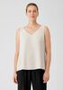 Silk Georgette Crepe V-Neck Top