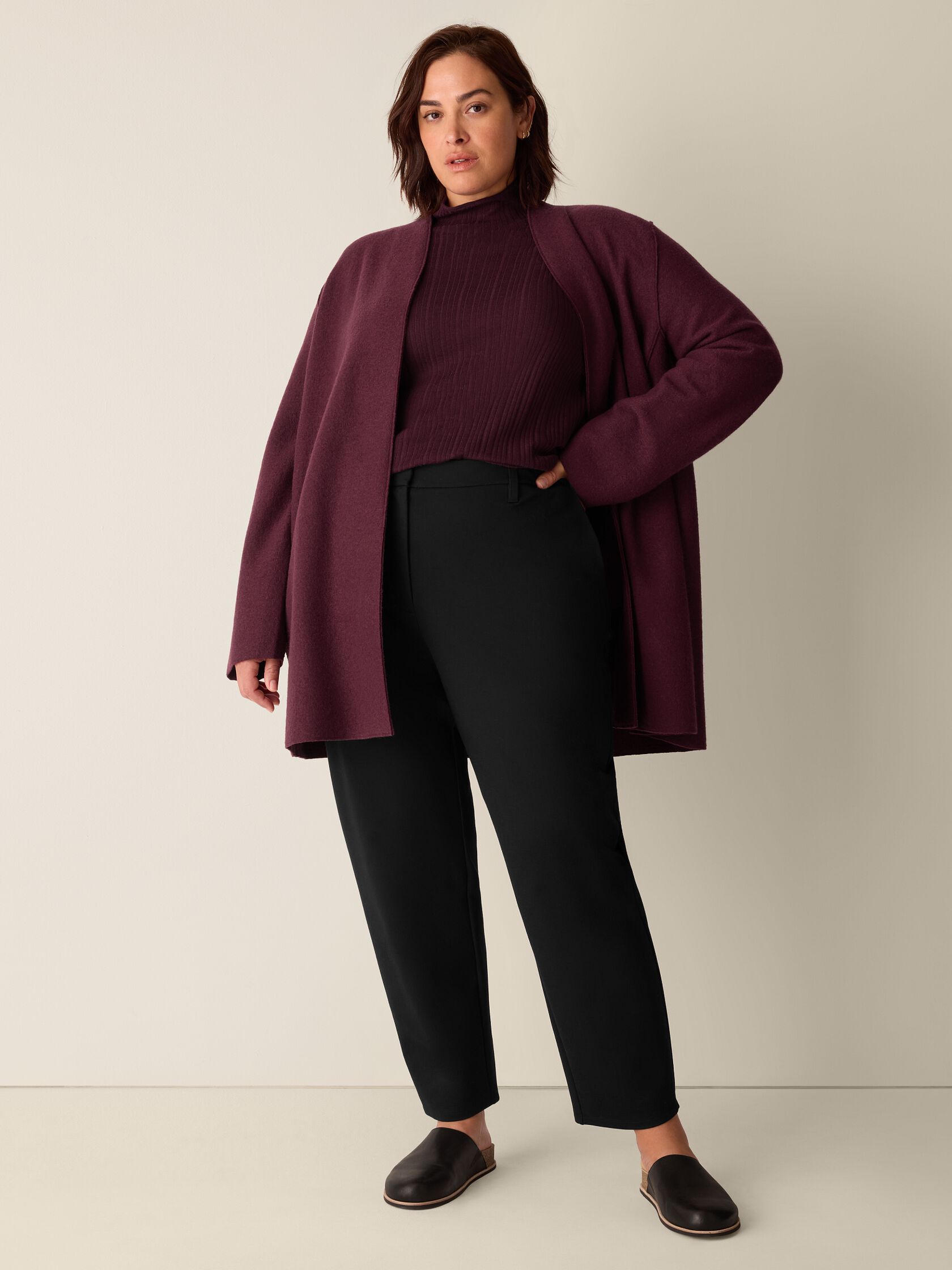 Washable Flex Ponte Tapered Trouser Pant