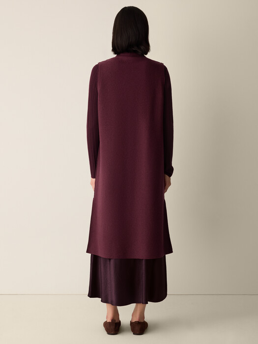 Lightweight Boiled Wool Shawl Collar Vest in Regenerative Wool