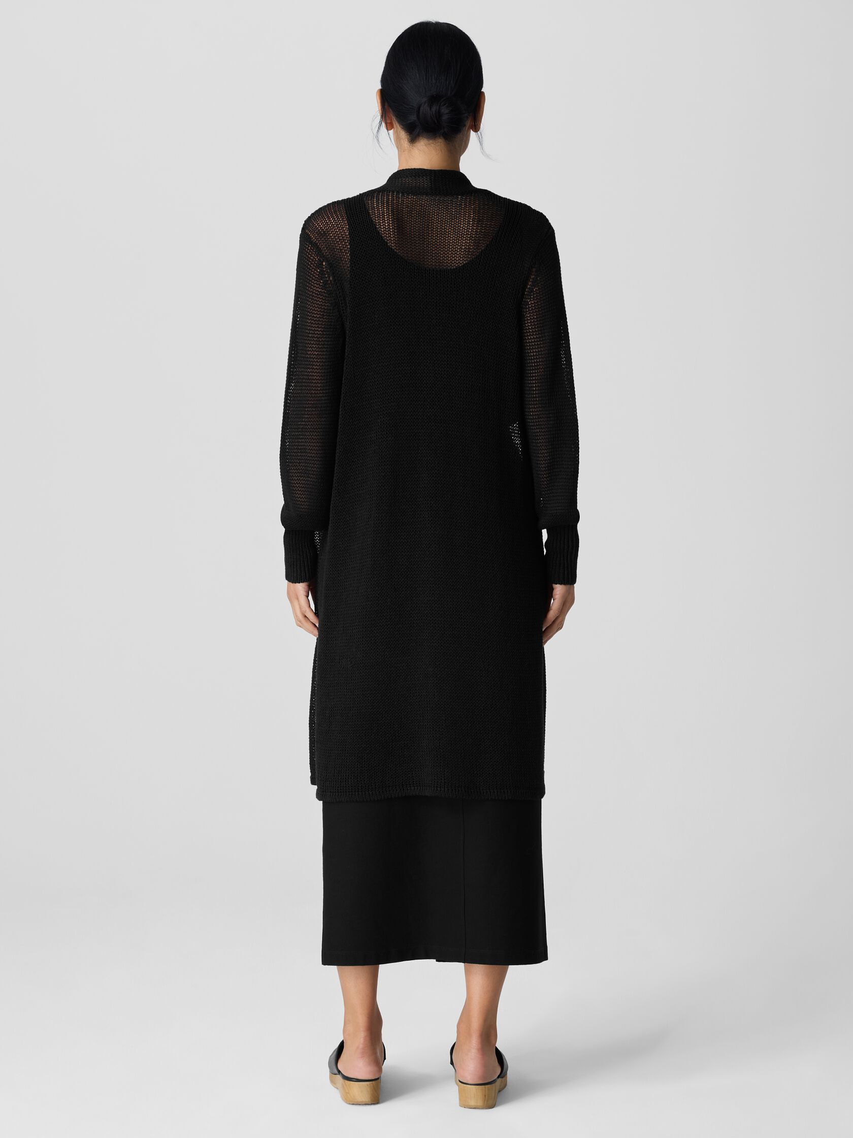 Organic Linen Cotton Cord Long Cardigan