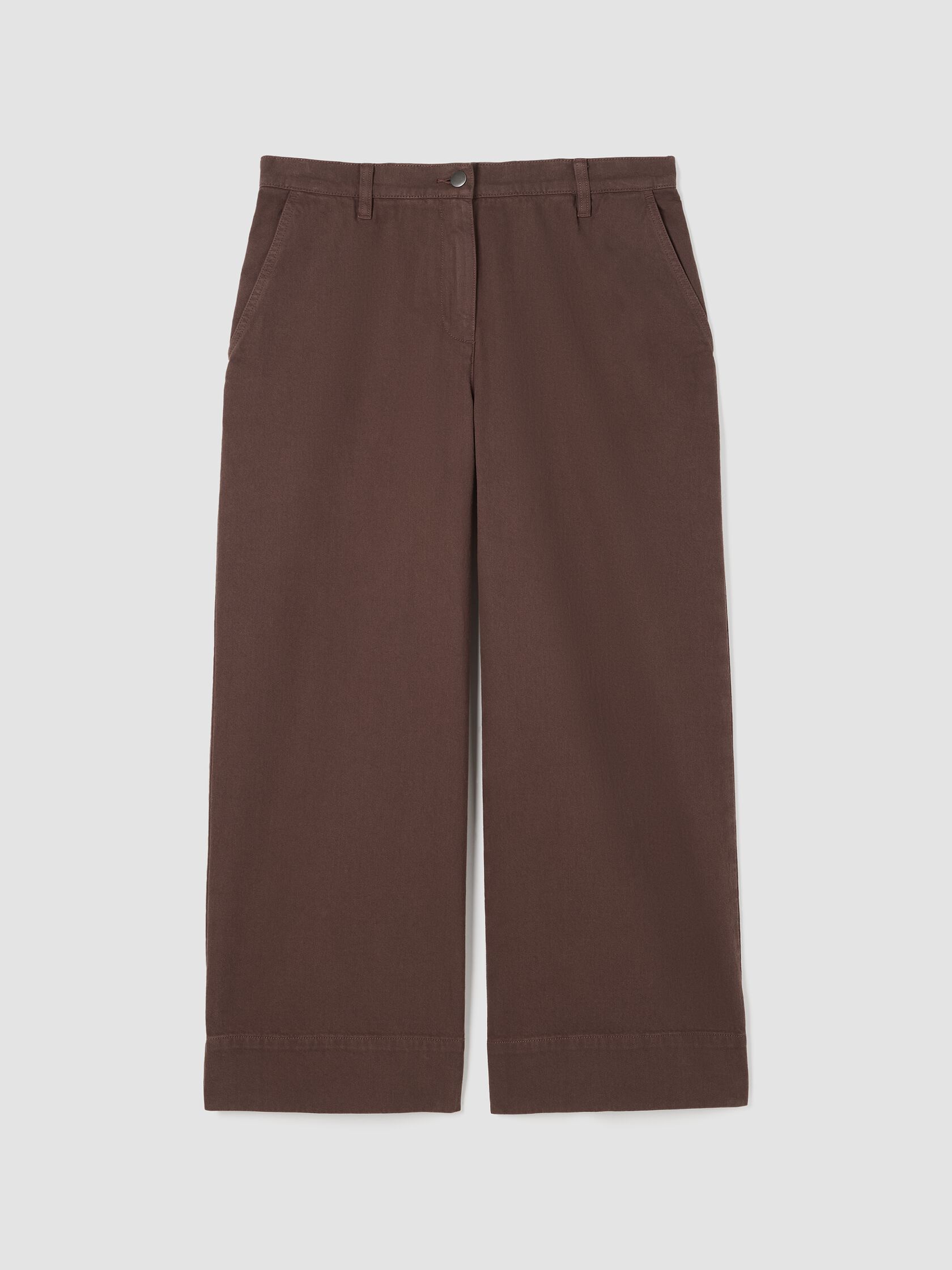 Garment-Dyed Utility Cotton Wide-Leg Pant