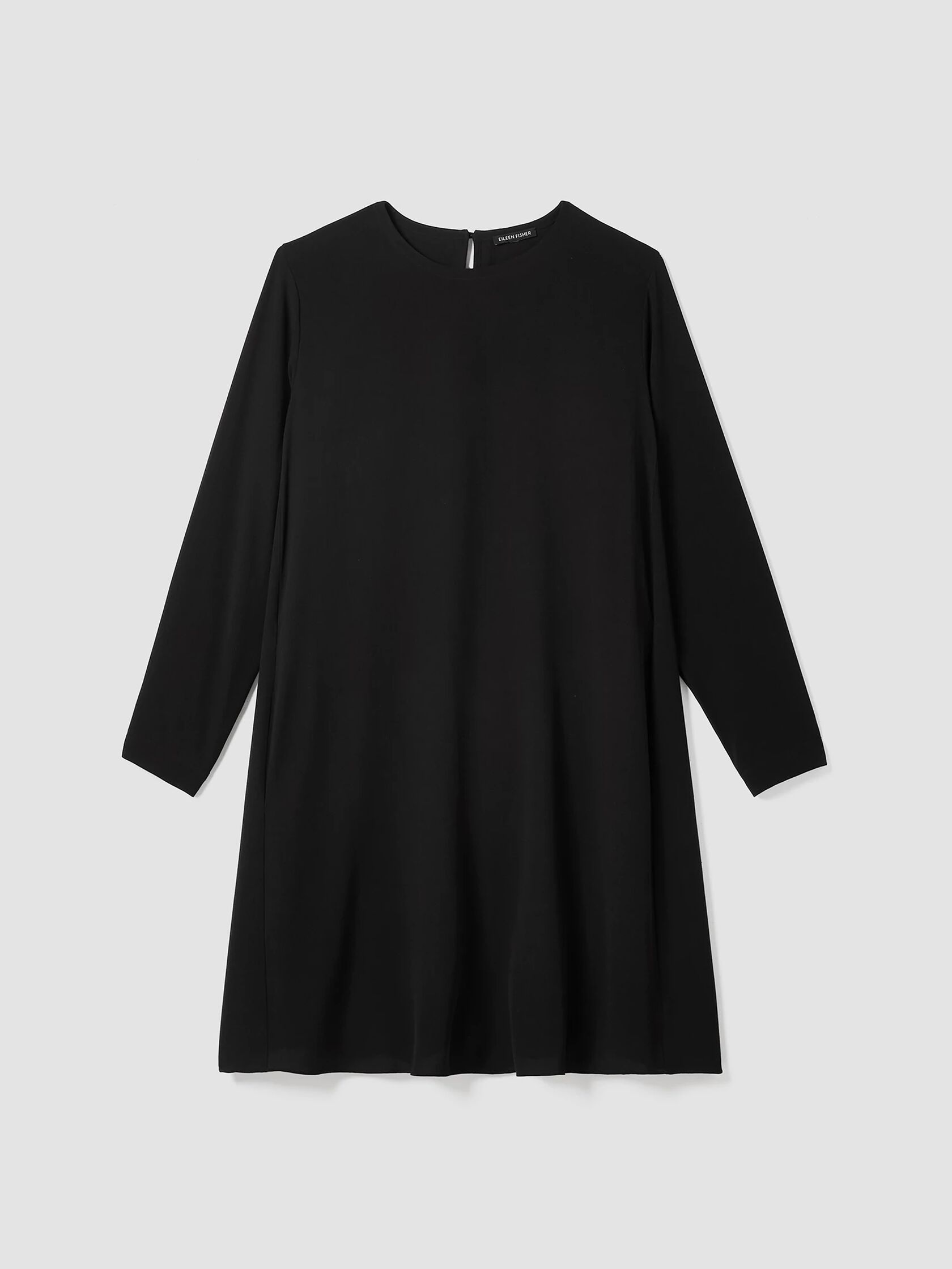 Silk Georgette Crepe Crew Neck Dress