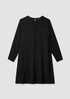 Silk Georgette Crepe Crew Neck Dress