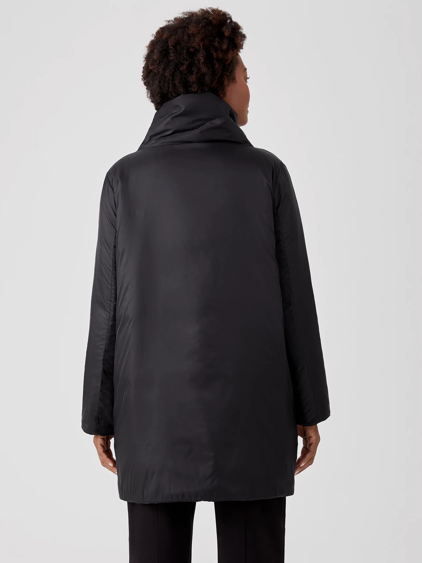 Eggshell Recycled Nylon Cocoon Coat