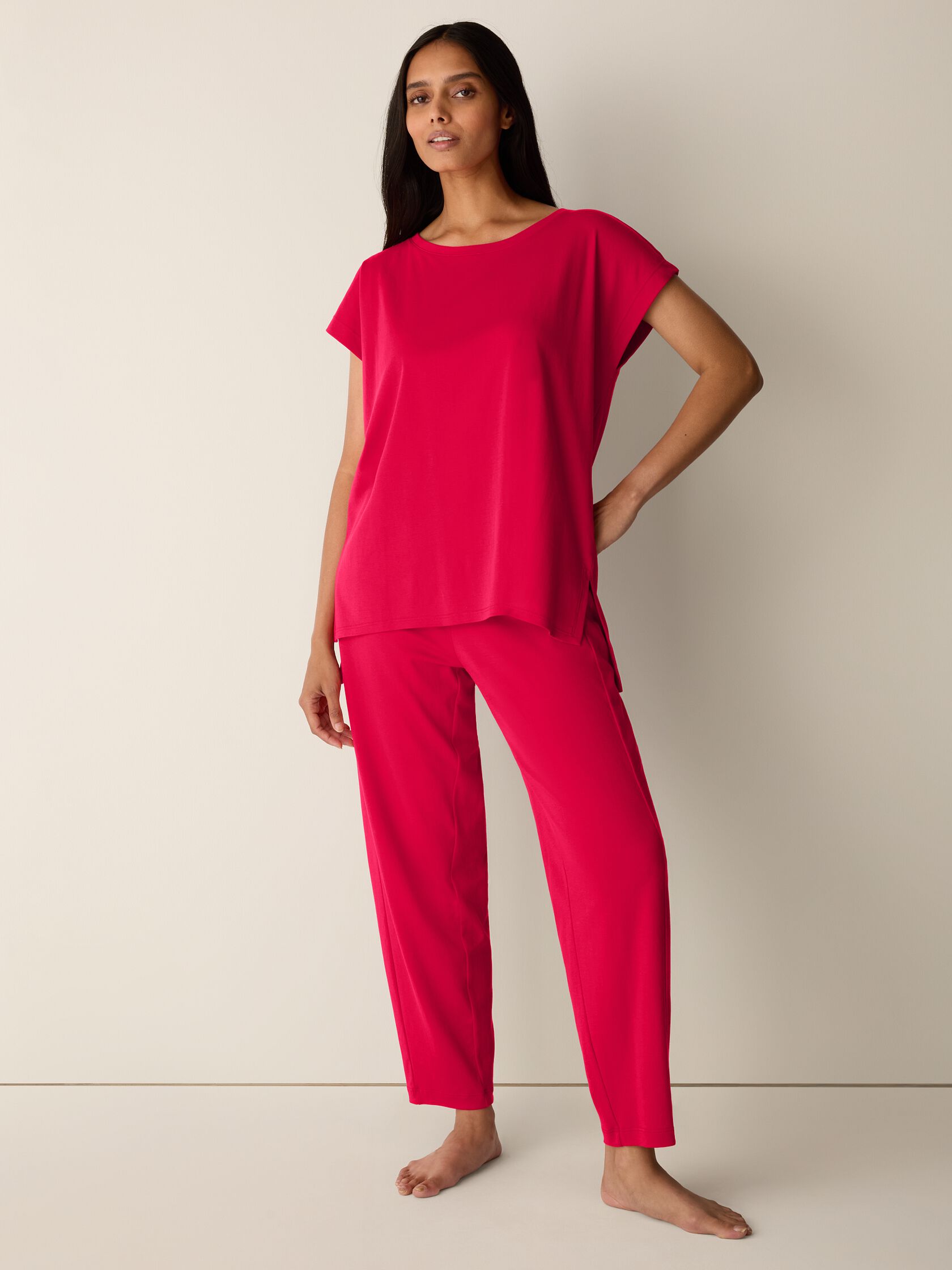 Organic Cotton Interlock Jewel Neck Sleep Tee
