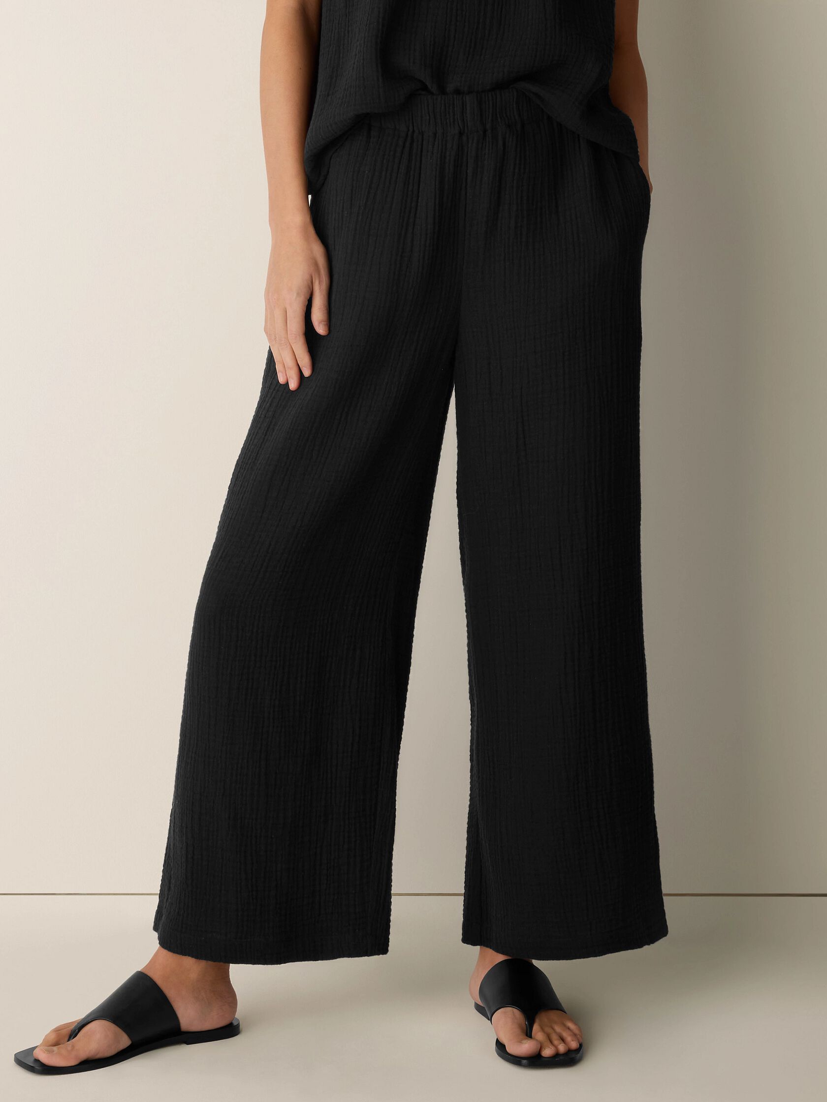 Organic Cotton Lofty Gauze Wide-Leg Pant