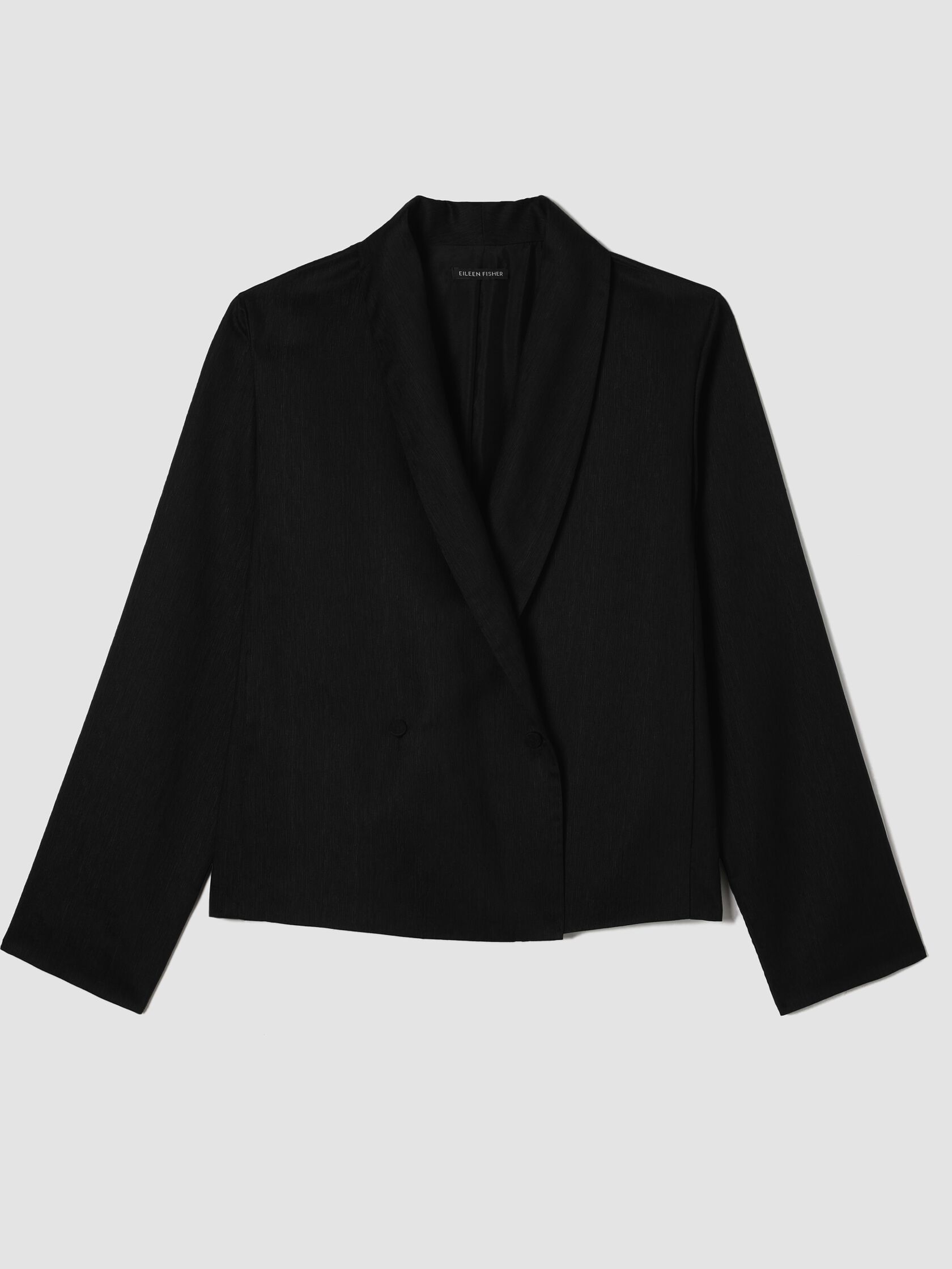 Textured Silk Weave Shawl Collar Jacket