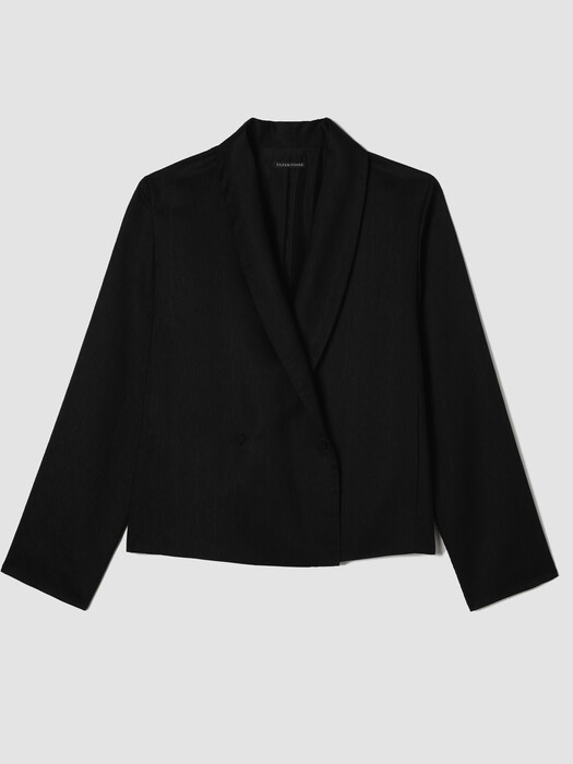 Textured Silk Weave Shawl Collar Jacket