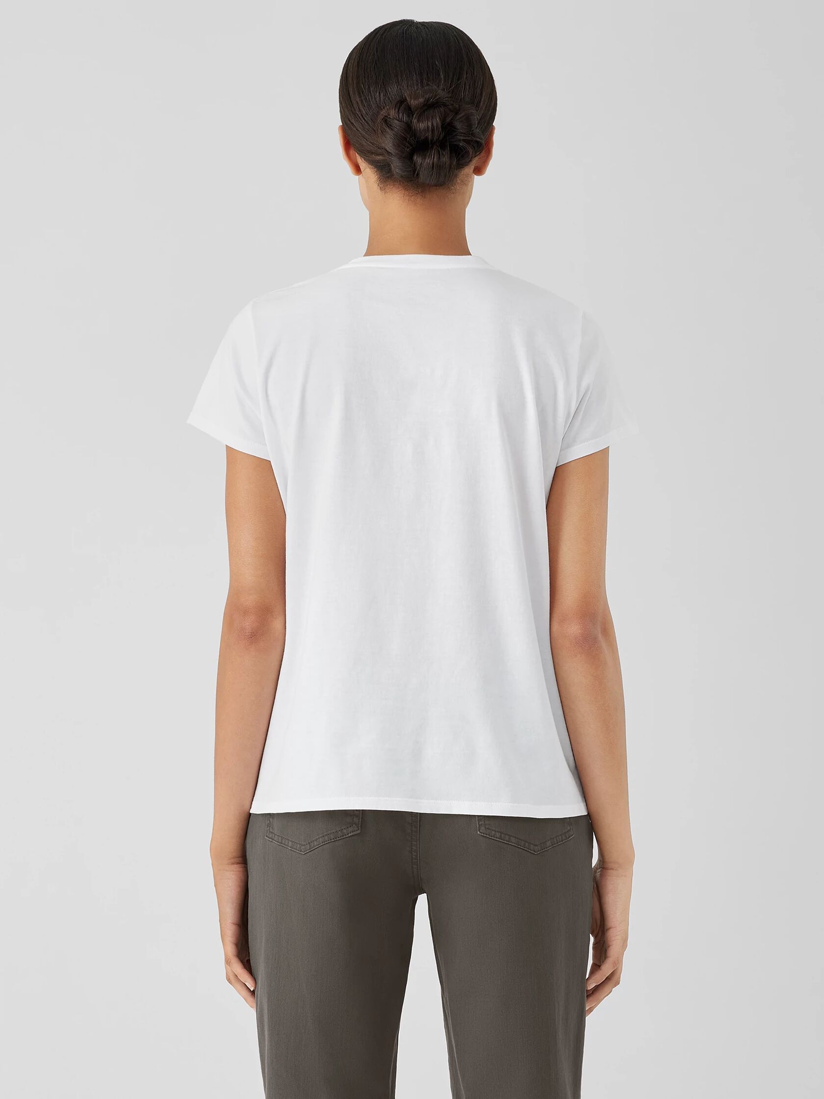 Organic Pima Cotton Jersey V-Neck Tee