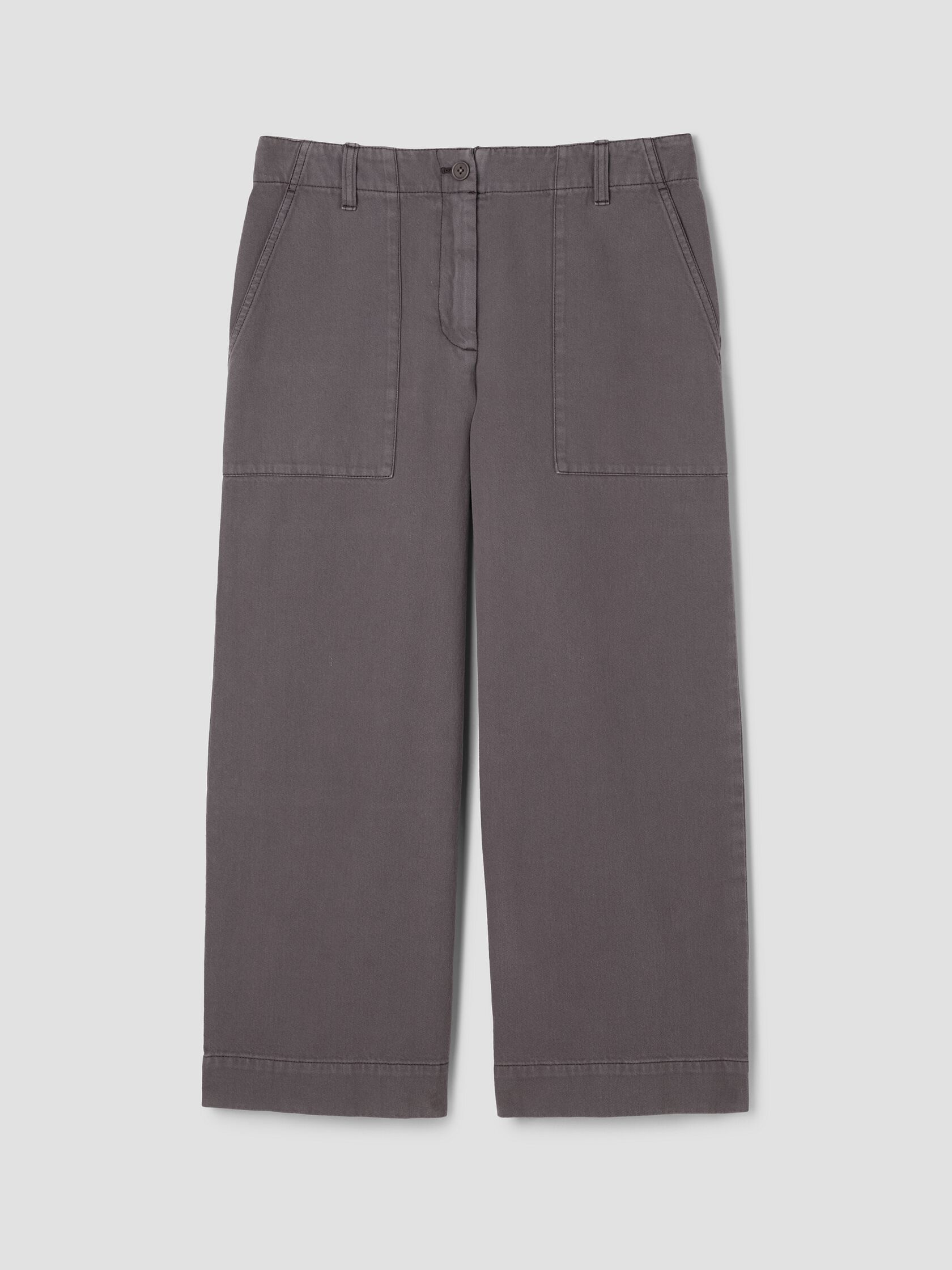 Garment-Dyed Utility Cotton Wide-Leg Pant