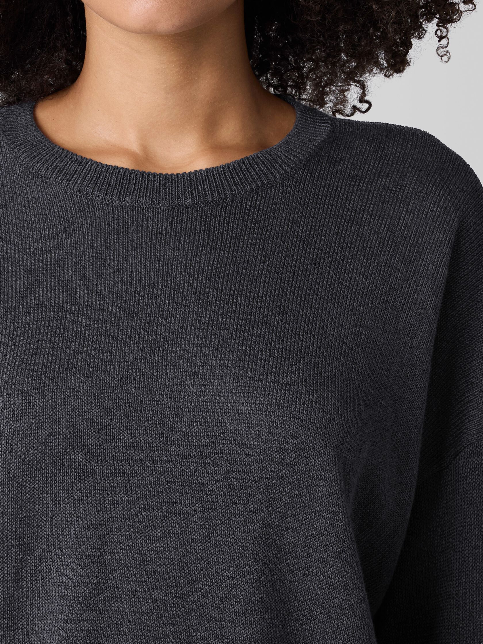 Organic Linen Cotton Cord Crew Neck Top