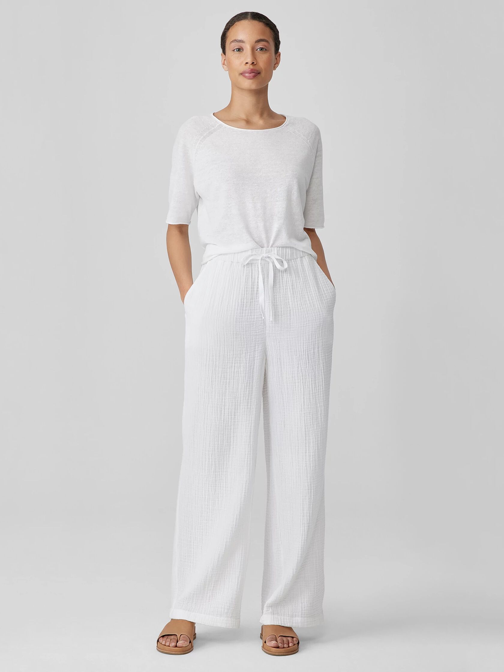 Organic Cotton Lofty Gauze Straight Pant