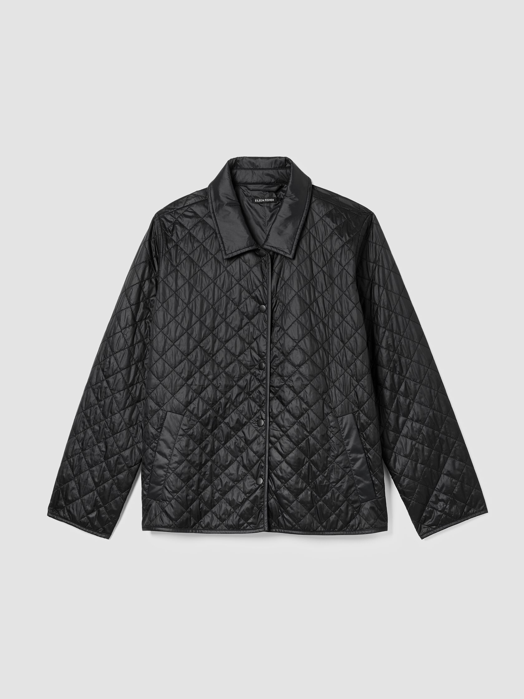 Eggshell Recycled Nylon Classic Collar Coat