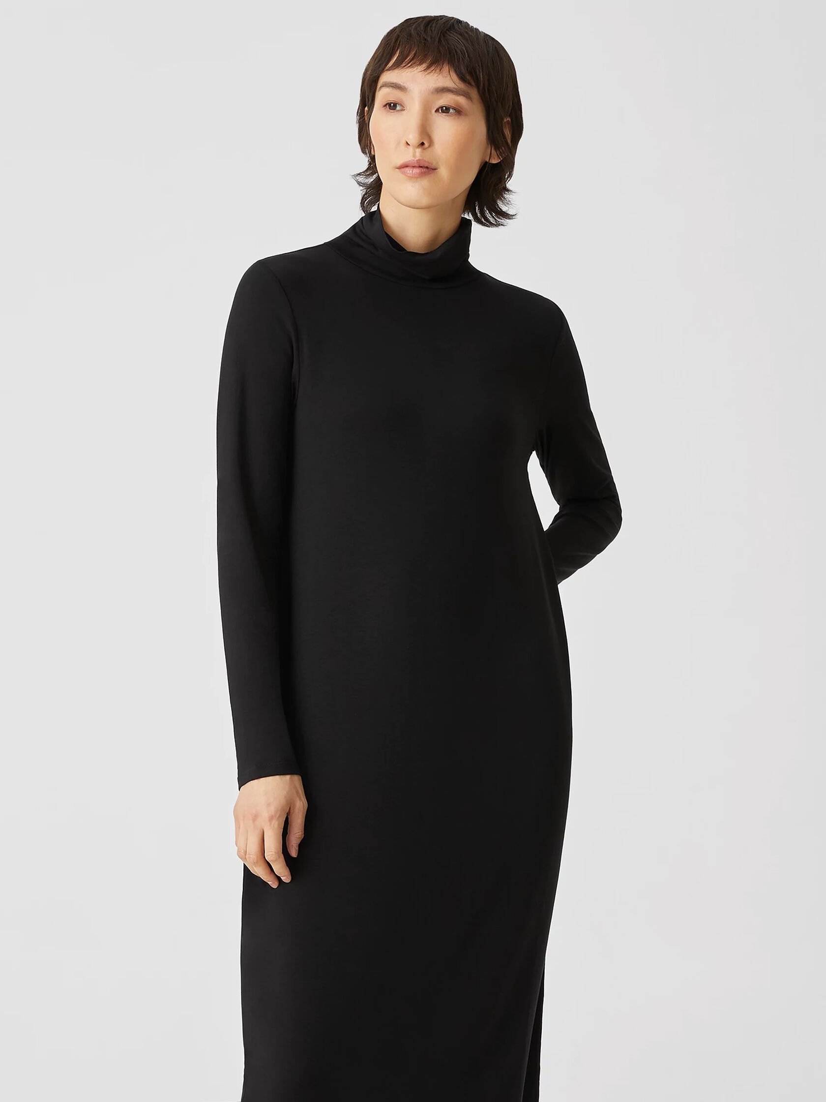 Fine Jersey Scrunch Neck Dress