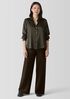 Felted Wool Jersey Wide-Leg Long Pant in Regenerative Wool