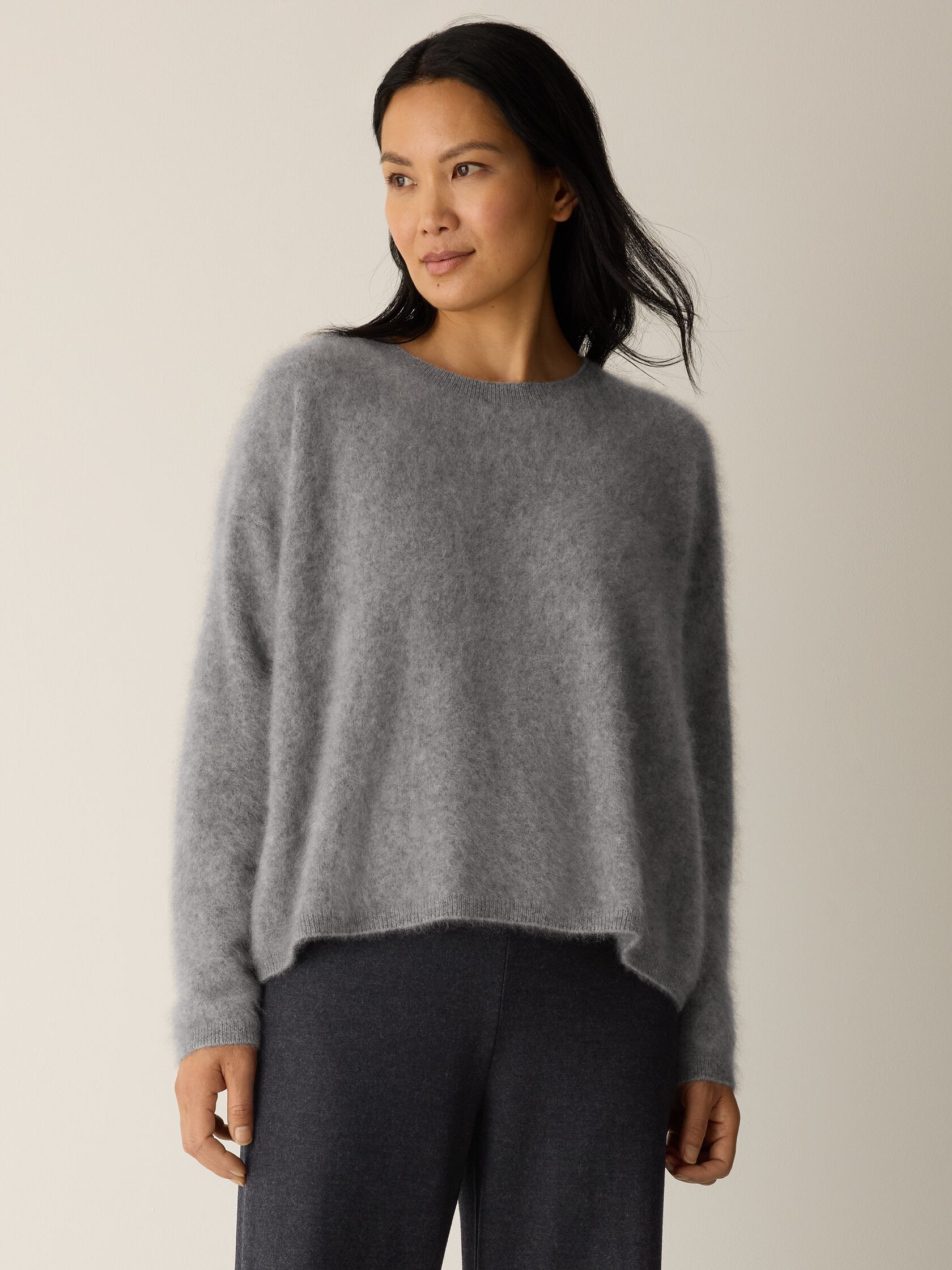 Cashmere Fluff Crew Neck Top