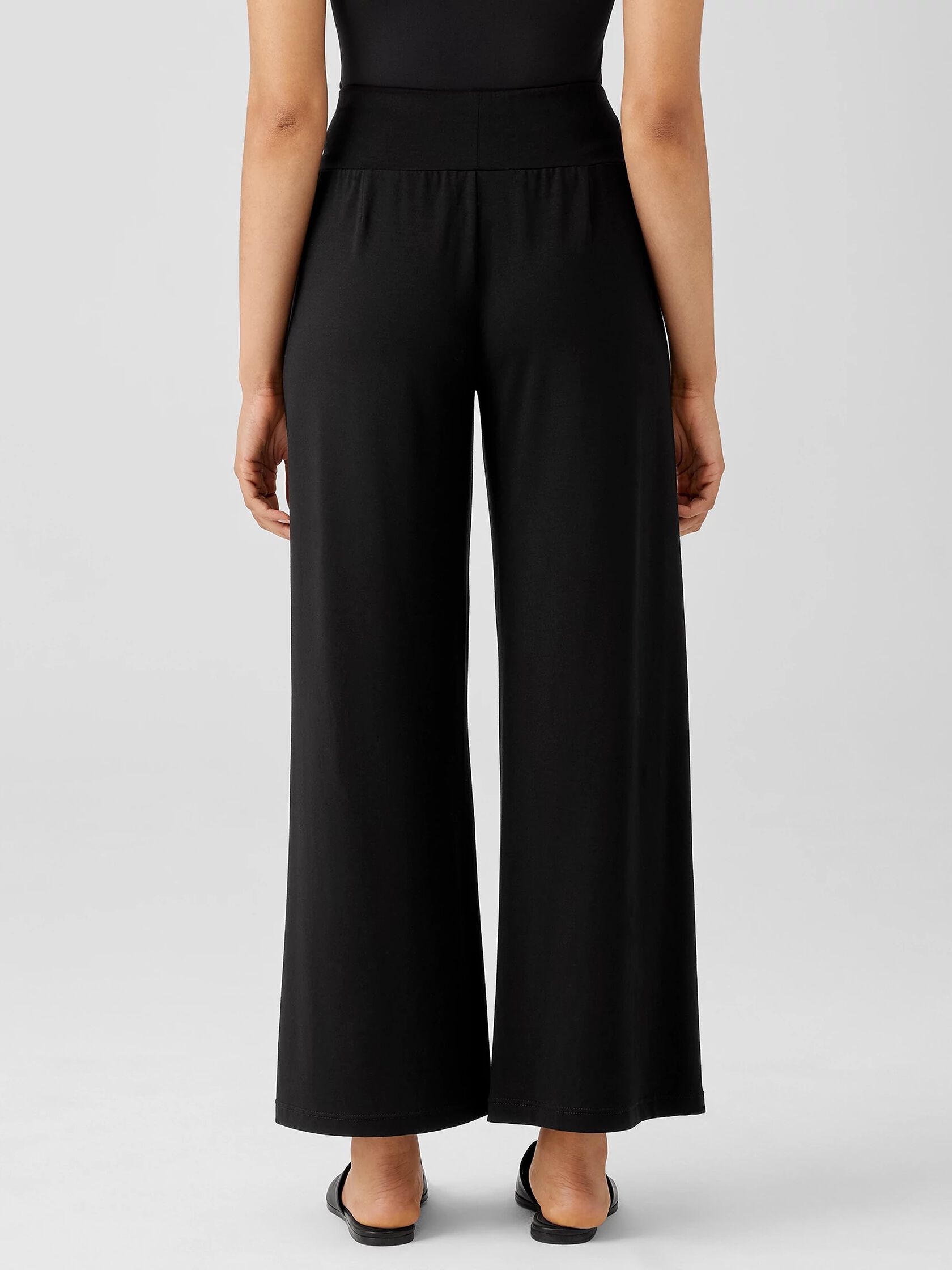Stretch Jersey Knit Wide-Leg Pant | EILEEN FISHER