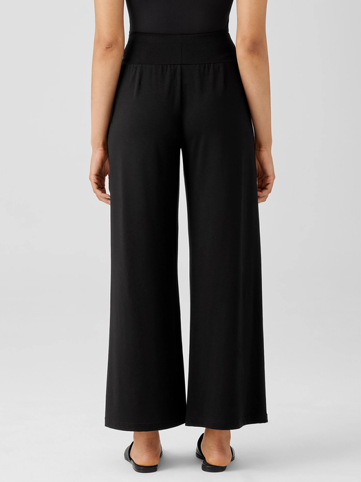 Stretch Jersey Knit Wide-Leg Pant