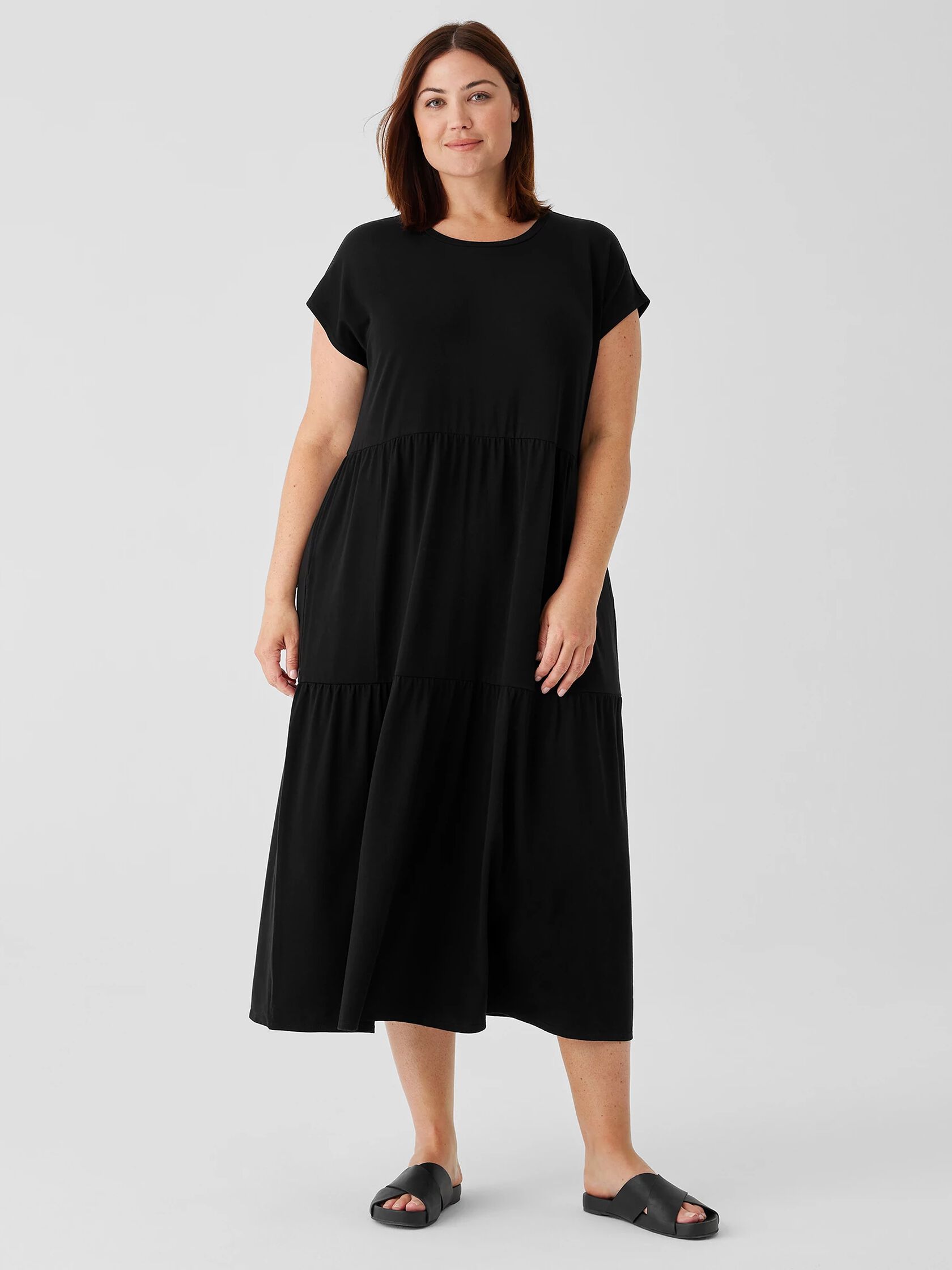 Stretch Jersey Knit Tiered Dress