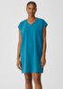 Pima Cotton Stretch Jersey V-Neck Dress