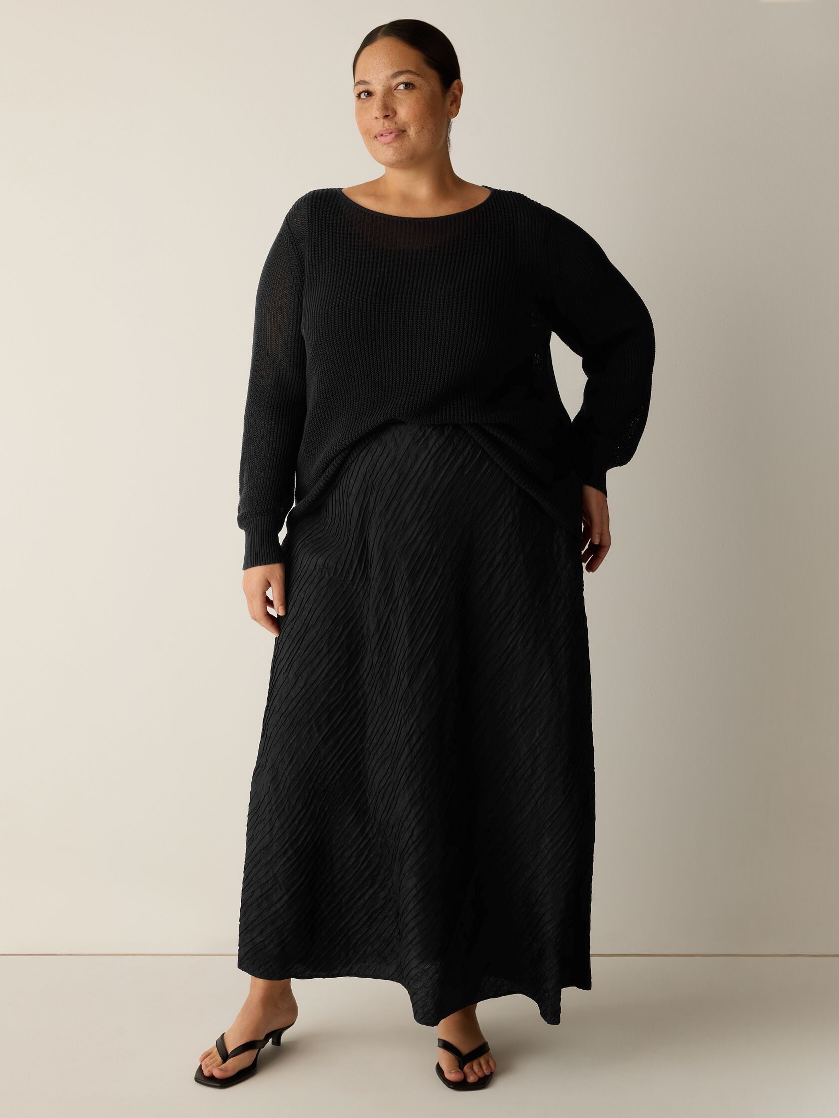 Textured Silk Jacquard Bias Skirt