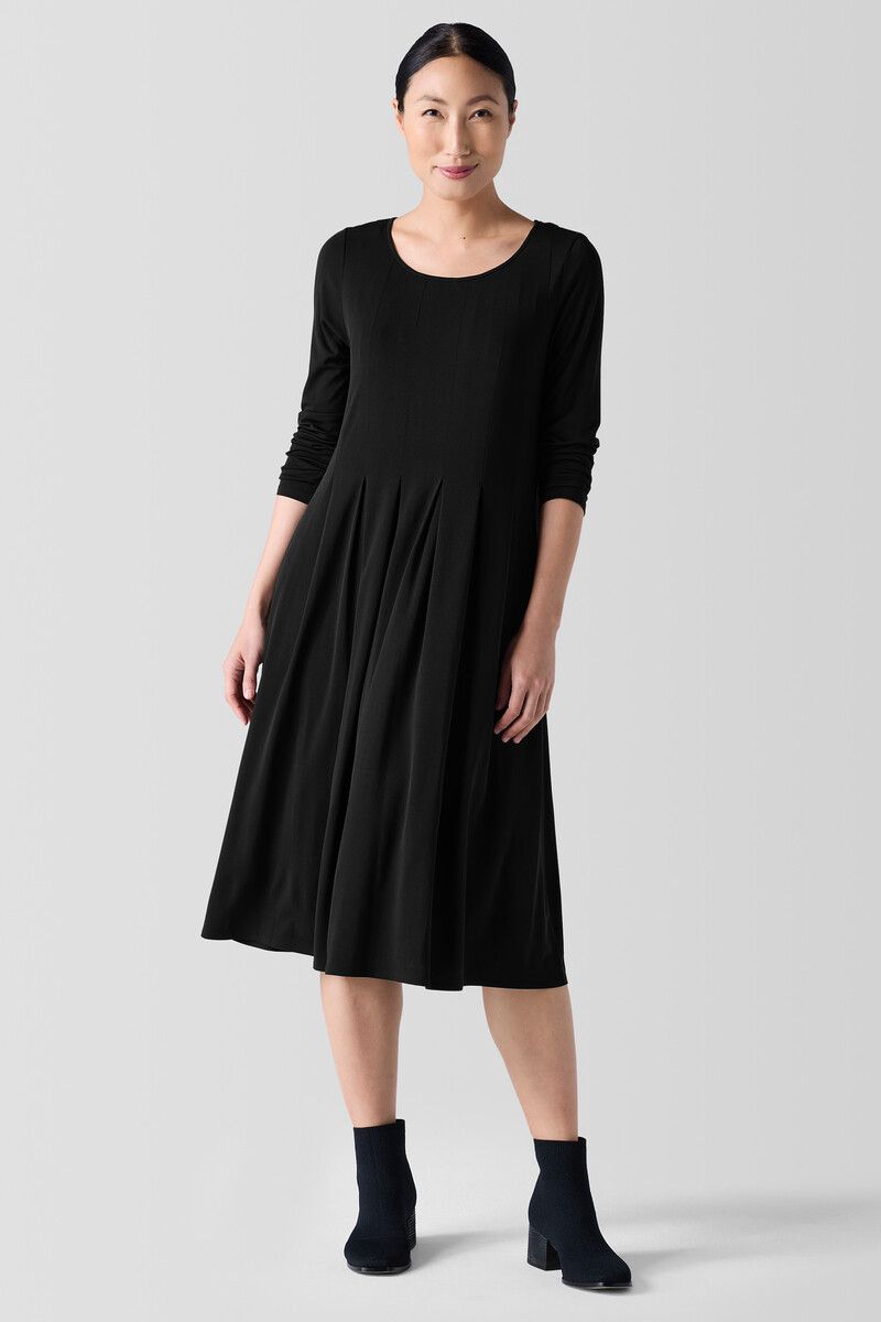 Stretch Silk Jersey Ballet Neck Dress Stretch Silk Jersey Ballet Neck Dress