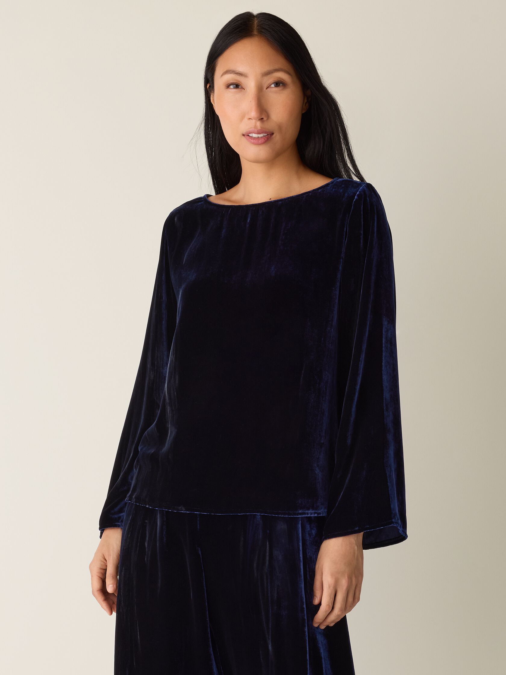 Velvet Bateau Neck Top