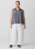 Puckered Organic Linen Sleeveless Shirt