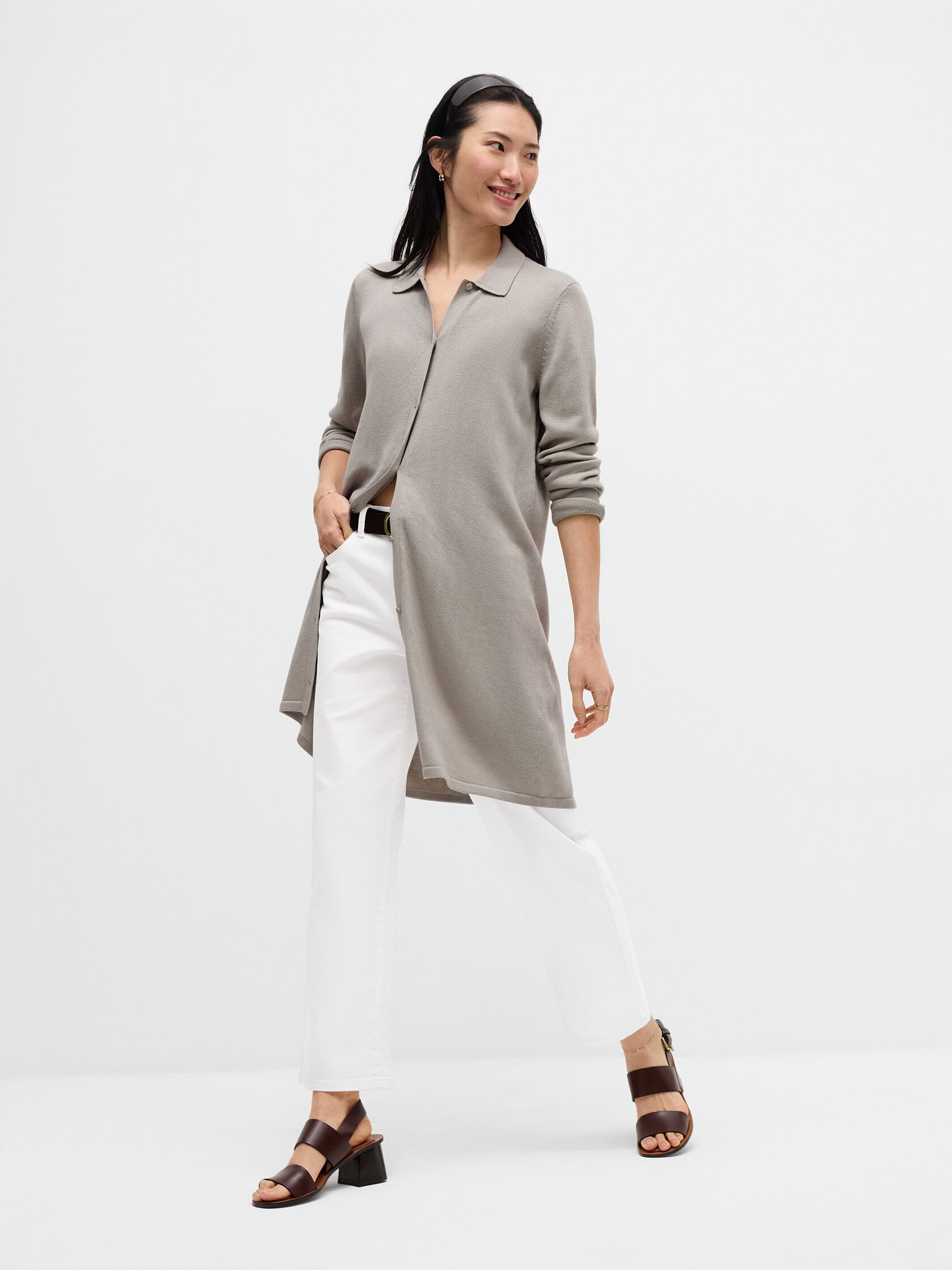 Peruvian Cotton Blend Long Cardigan