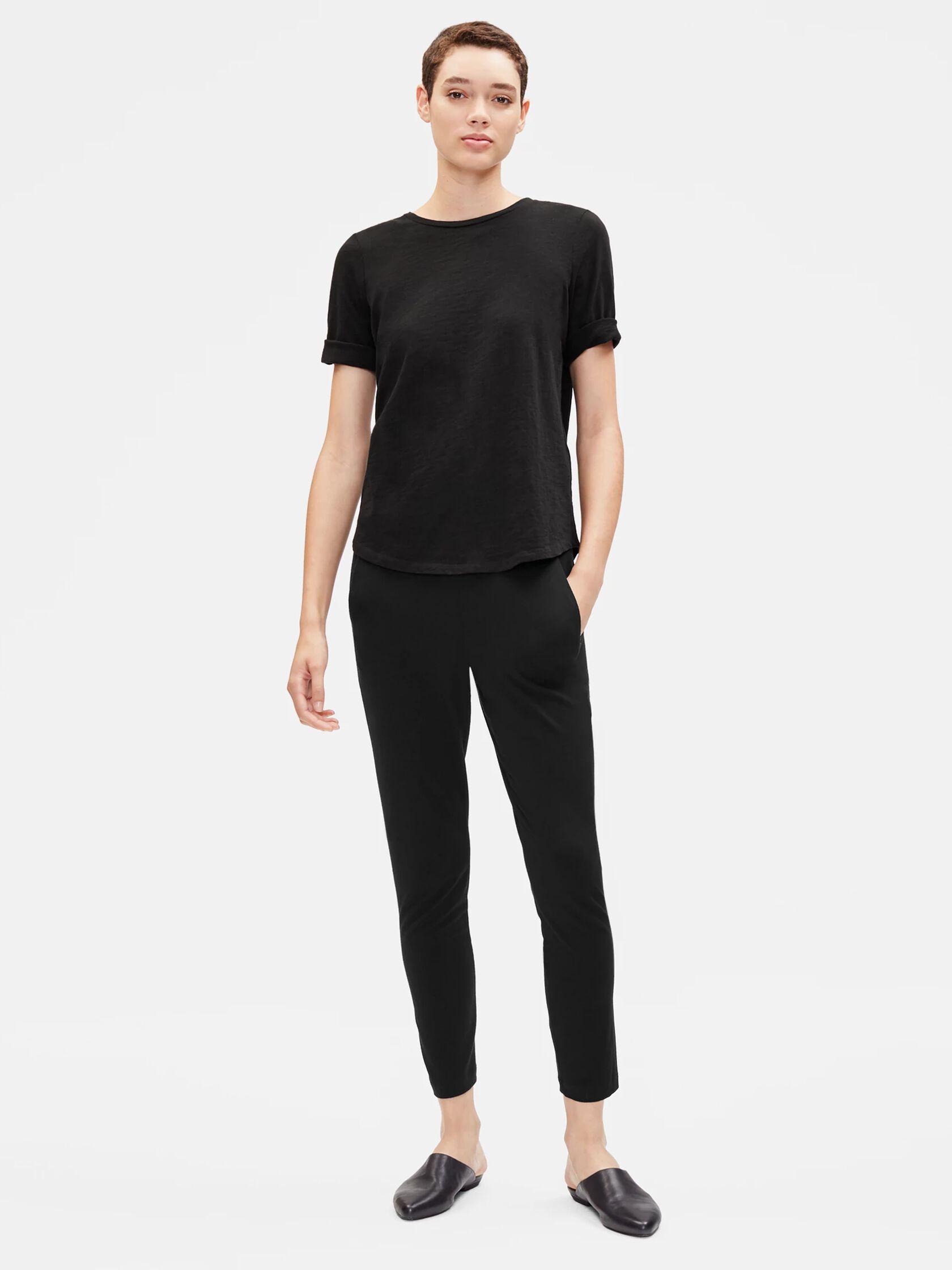 System Organic Cotton Slub Elbow-Sleeve Tee