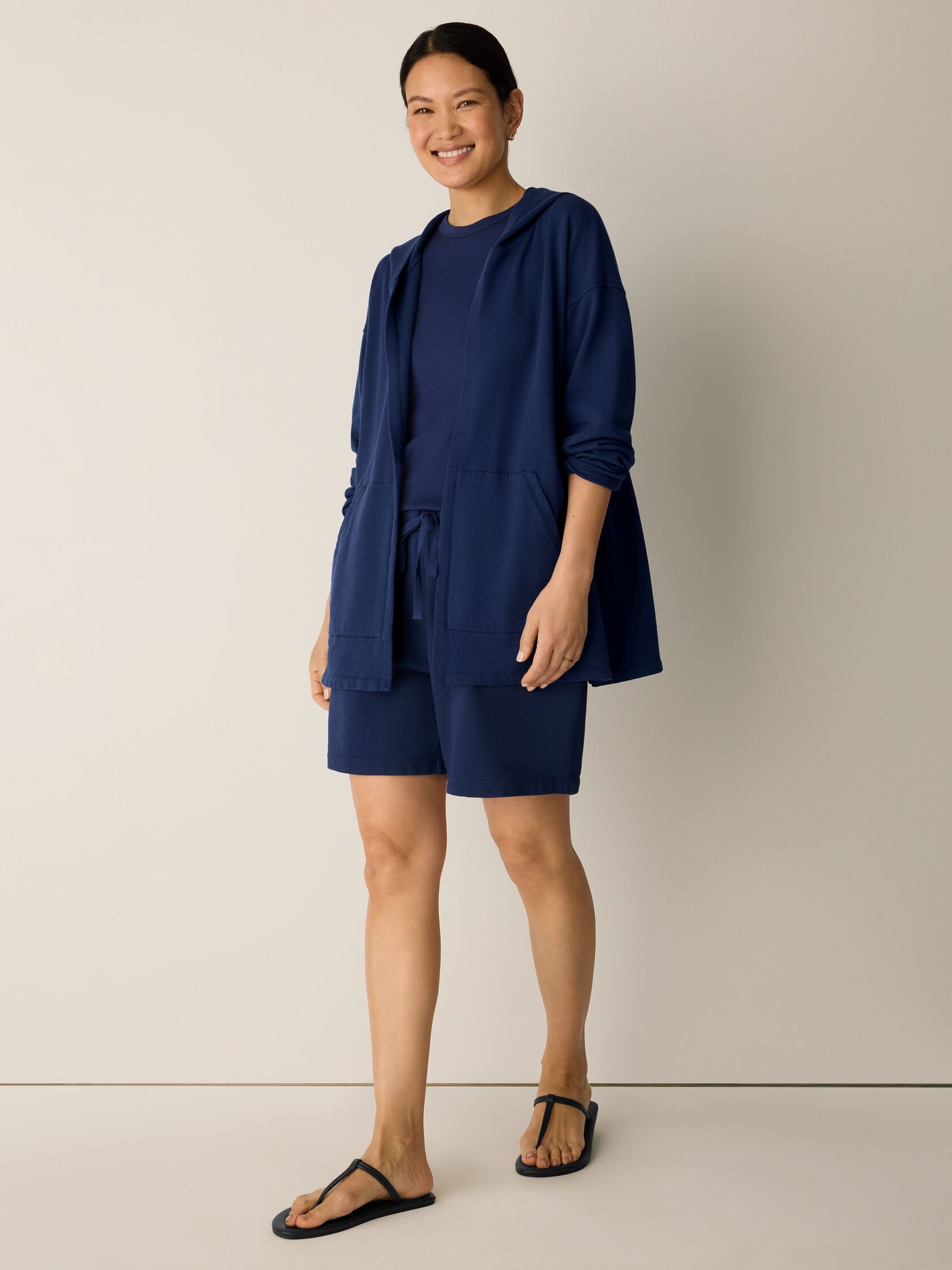 Garment-Dyed Organic Cotton Terry Hooded Jacket