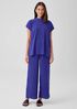 Woven Plissé Wide-Leg Pant