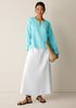 Organic Handkerchief Linen Split Neck Top