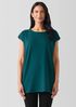 Pima Cotton Stretch Jersey Bateau Neck Long Top