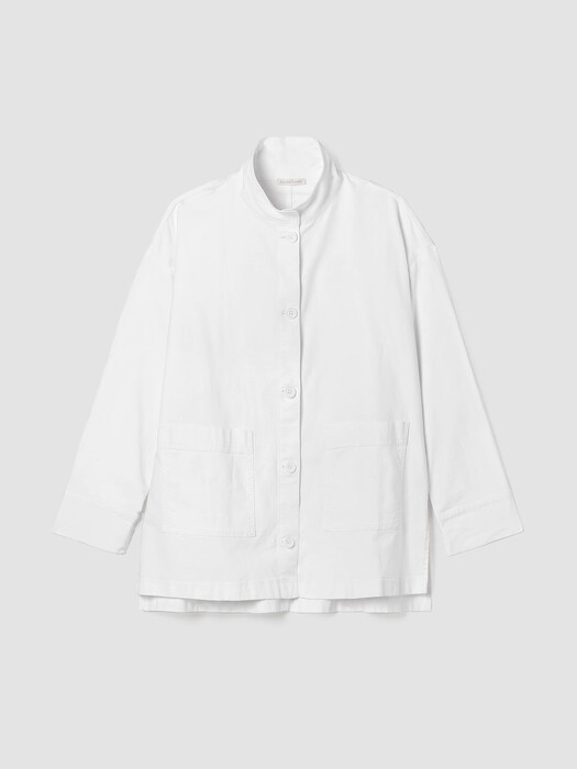 Cotton Hemp Stretch Stand Collar Jacket
