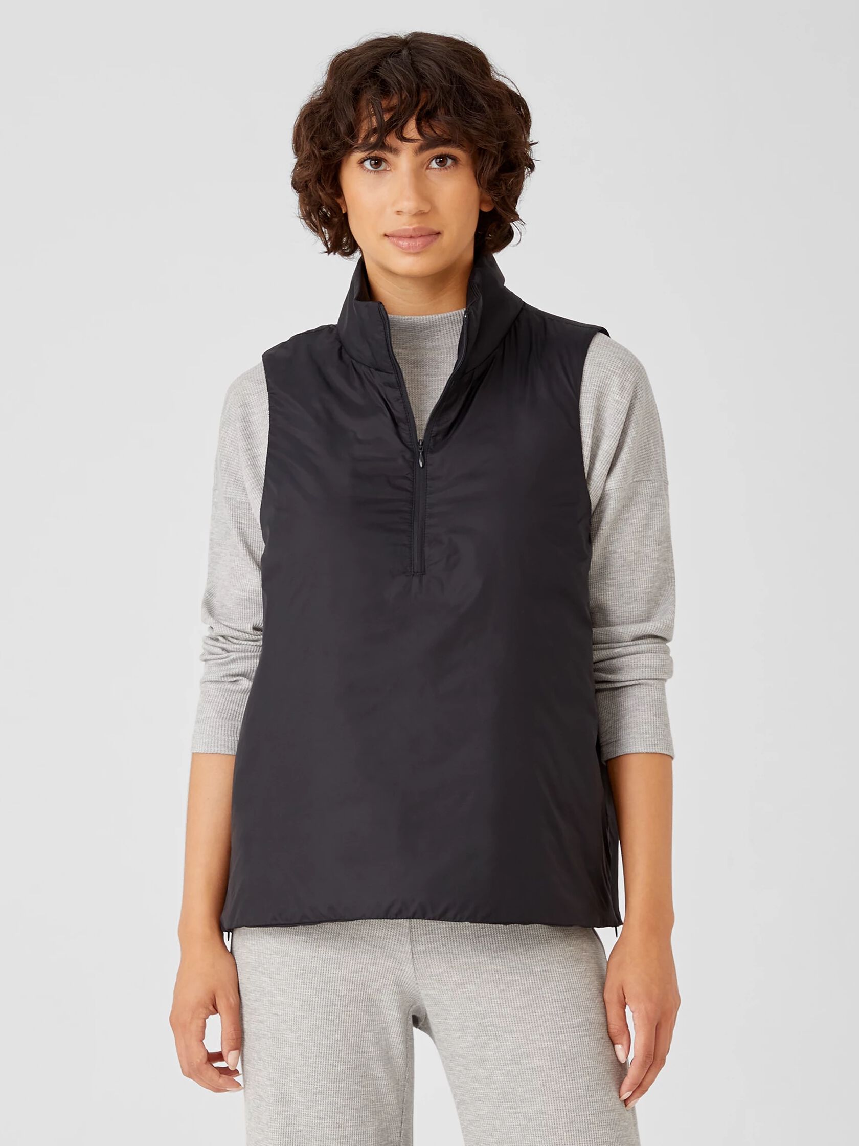 Eggshell Recycled Nylon Stand Collar Vest